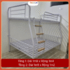 Giường tầng sắt lệch tầng ống tròn rộng 1m4