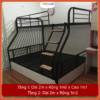 Giường tầng khung ống tròn có ngăn kéo gỗ rộng 1m6