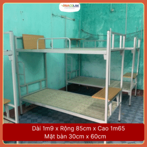 Giường tầng sắt sinh viên có bàn học